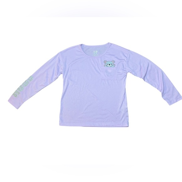 MAX & Olivia Other - Max & Olivia Lavender Long Sleeve Sleep Top koala pocket
